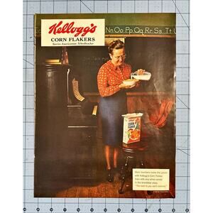 Kelloggs Vintage Cereal Ad 1965 Americornus Schoolteacher Corn Flakes Teacher